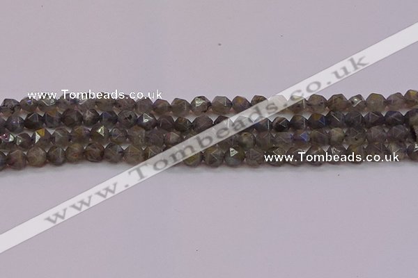 CLB972 15.5 inches 8mm faceted nuggets labradorite gemstone beads