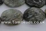 CLB98 15.5 inches 18*24mm carved oval labradorite beads