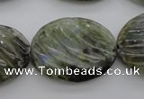 CLB99 15.5 inches 22*30mm carved oval labradorite beads