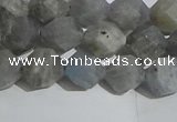 CLB997 15.5 inches 8mm faceted nuggets matte labradorite beads