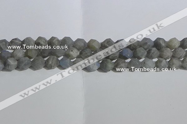 CLB998 15.5 inches 10mm faceted nuggets matte labradorite beads