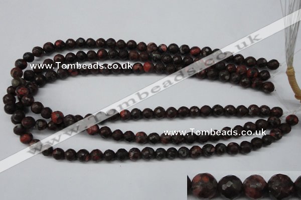 CLD102 15.5 inches 8mm faceted round leopard skin jasper beads