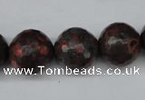 CLD106 15.5 inches 16mm faceted round leopard skin jasper beads