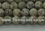 CLD202 15.5 inches 8mm round matte Chinese leopard skin jasper beads