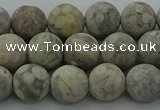 CLD203 15.5 inches 10mm round matte Chinese leopard skin jasper beads
