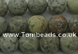 CLD204 15.5 inches 12mm round matte Chinese leopard skin jasper beads