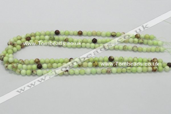 CLE31 15.5 inches 6mm round lemon turquoise beads wholesale