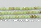 CLE32 15.5 inches 4mm faceted round lemon turquoise beads wholesale