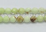 CLE34 15.5 inches 8mm faceted round lemon turquoise beads wholesale