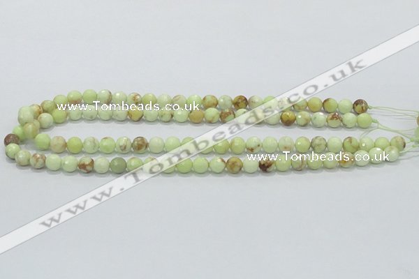 CLE34 15.5 inches 8mm faceted round lemon turquoise beads wholesale