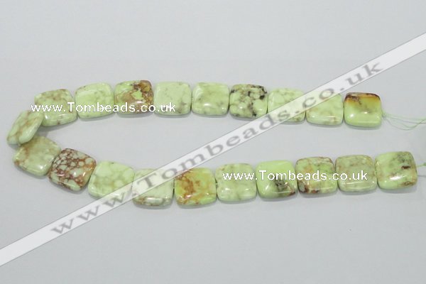 CLE39 15.5 inches 20*20mm square lemon turquoise beads wholesale