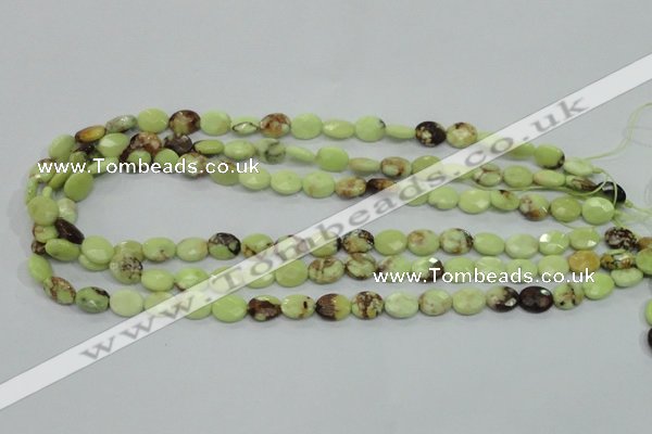 CLE53 15.5 inches 8*10mm faceted oval lemon turquoise beads