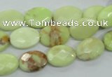 CLE54 15.5 inches 10*14mm faceted oval lemon turquoise beads