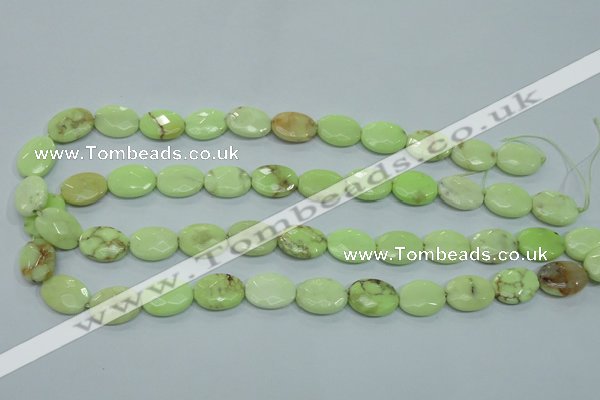 CLE55 15.5 inches 12*16mm faceted oval lemon turquoise beads