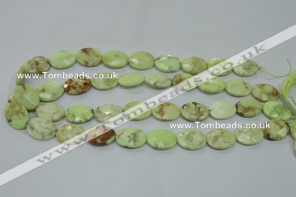 CLE56 15.5 inches 15*20mm faceted oval lemon turquoise beads