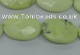 CLE57 15.5 inches 18*25mm faceted oval lemon turquoise beads