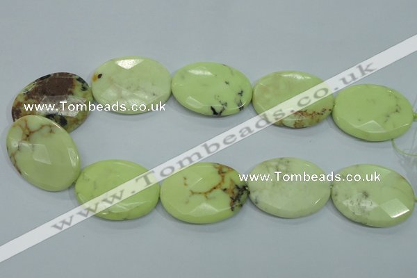 CLE59 15.5 inches 30*40mm faceted oval lemon turquoise beads