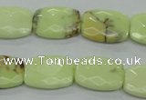 CLE63 15.5 inches 13*18mm faceted rectangle lemon turquoise beads