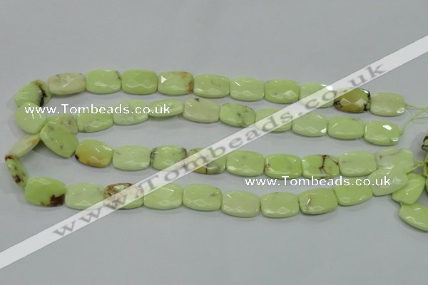 CLE63 15.5 inches 13*18mm faceted rectangle lemon turquoise beads