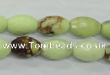 CLE70 15.5 inches 10*15mm faceted rice lemon turquoise beads