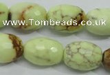 CLE71 15.5 inches 15*20mm faceted rice lemon turquoise beads