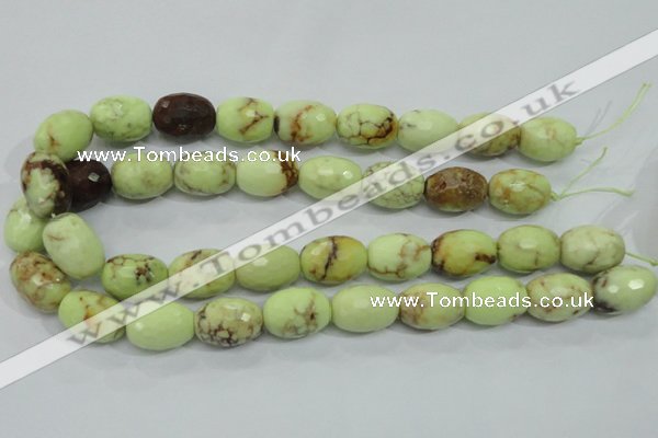 CLE71 15.5 inches 15*20mm faceted rice lemon turquoise beads