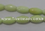 CLE74 15.5 inches 8*16mm faceted rice lemon turquoise beads