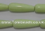 CLE77 15.5 inches 10*30mm teardrop lemon turquoise beads