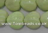 CLE81 15.5 inches 20*20mm heart lemon turquoise beads