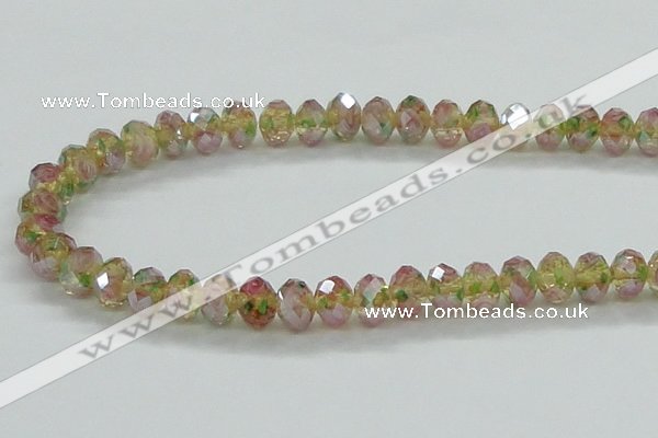 CLG03 12 inches 6*8mm faceted rondelle handmade lampwork beads