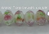 CLG04 12 inches 6*8mm faceted rondelle handmade lampwork beads