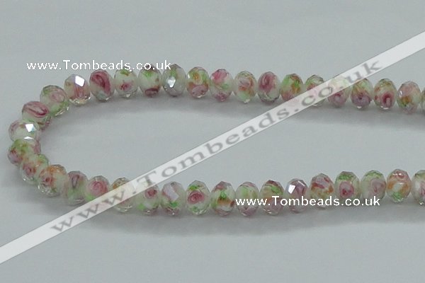 CLG04 12 inches 6*8mm faceted rondelle handmade lampwork beads