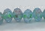 CLG05 12 inches 6*8mm faceted rondelle handmade lampwork beads