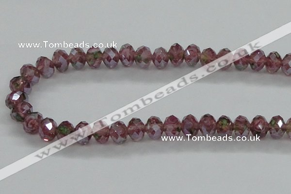 CLG06 12 inches 6*8mm faceted rondelle handmade lampwork beads