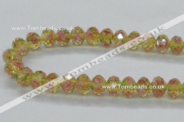 CLG14 13.5 inches 9*12mm faceted rondelle handmade lampwork beads