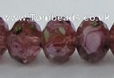 CLG15 13.5 inches 9*12mm faceted rondelle handmade lampwork beads