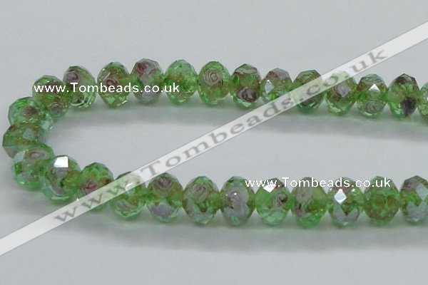 CLG16 13.5 inches 9*12mm faceted rondelle handmade lampwork beads