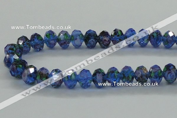 CLG17 13.5 inches 9*12mm faceted rondelle handmade lampwork beads