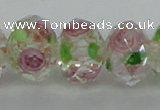 CLG18 13.5 inches 9*12mm faceted rondelle handmade lampwork beads