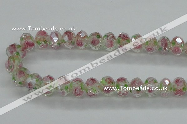 CLG18 13.5 inches 9*12mm faceted rondelle handmade lampwork beads