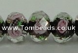 CLG19 13.5 inches 9*12mm faceted rondelle handmade lampwork beads