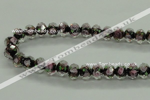 CLG19 13.5 inches 9*12mm faceted rondelle handmade lampwork beads