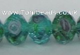 CLG20 13.5 inches 9*12mm faceted rondelle handmade lampwork beads