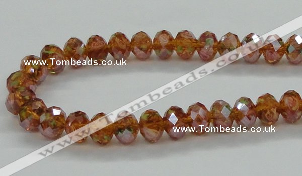 CLG21 13.5 inches 9*12mm faceted rondelle handmade lampwork beads