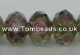 CLG22 13.5 inches 9*12mm faceted rondelle handmade lampwork beads