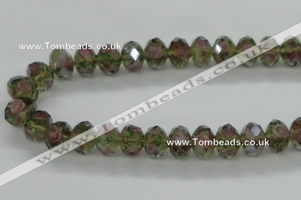 CLG22 13.5 inches 9*12mm faceted rondelle handmade lampwork beads