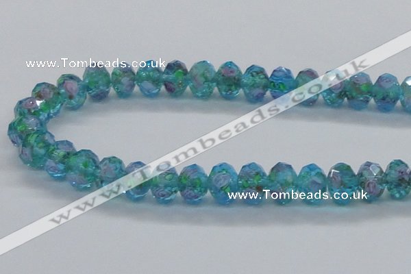 CLG23 13.5 inches 9*12mm faceted rondelle handmade lampwork beads