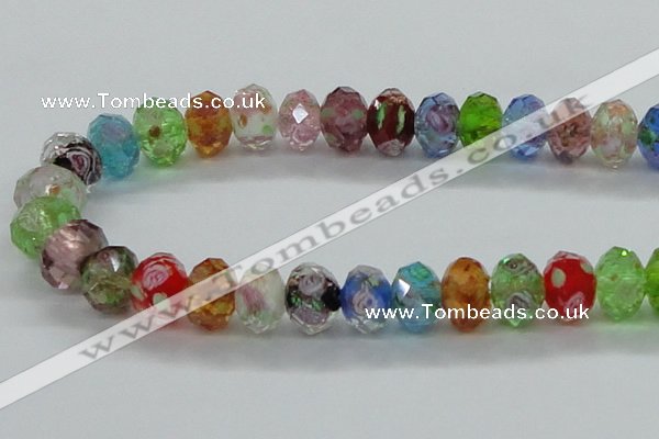 CLG24 13.5 inches 9*12mm faceted rondelle handmade lampwork beads