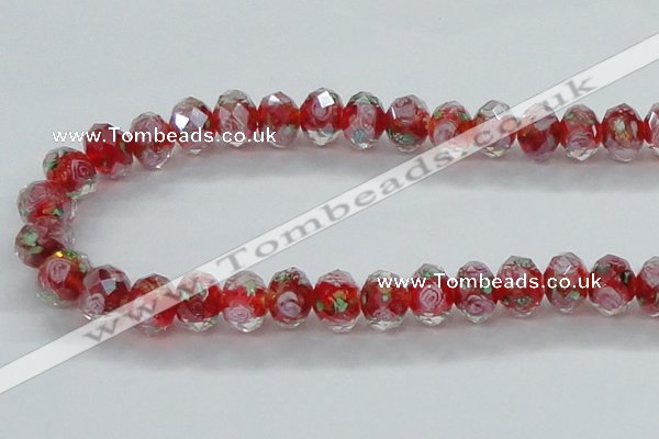 CLG25 15 inches 8*10mm faceted rondelle handmade lampwork beads