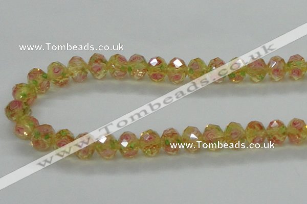 CLG26 15 inches 8*10mm faceted rondelle handmade lampwork beads